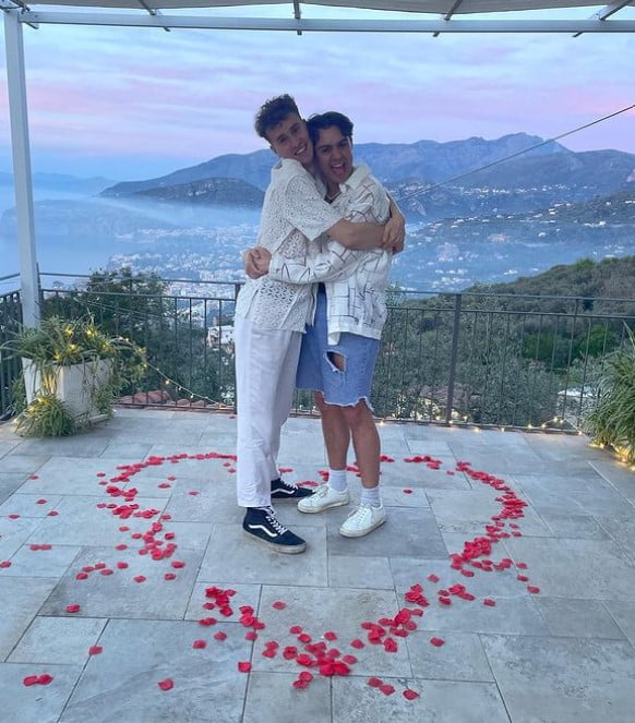 Bradley Riches with his boyfriend Scott Johnston