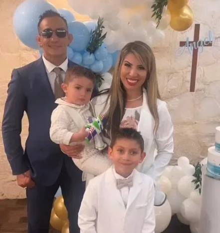 Tony Ferguson with his wife and kids
