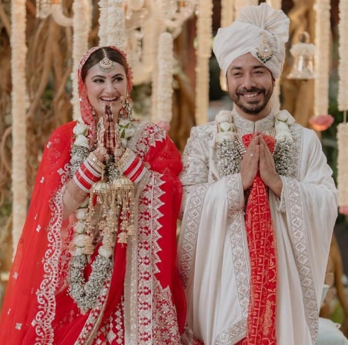 Shivaleeka Oberoi with her husband Abhishek Pathak