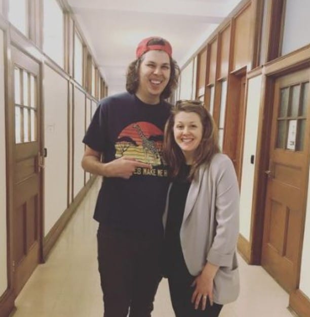 Caroline Cardarople with her brother
