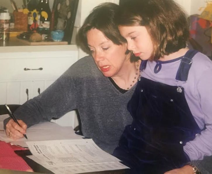 Madeline Wise's childhood image with her mom