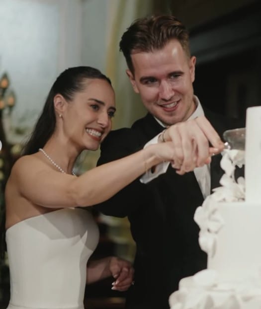 Julia Alcantara with her husband