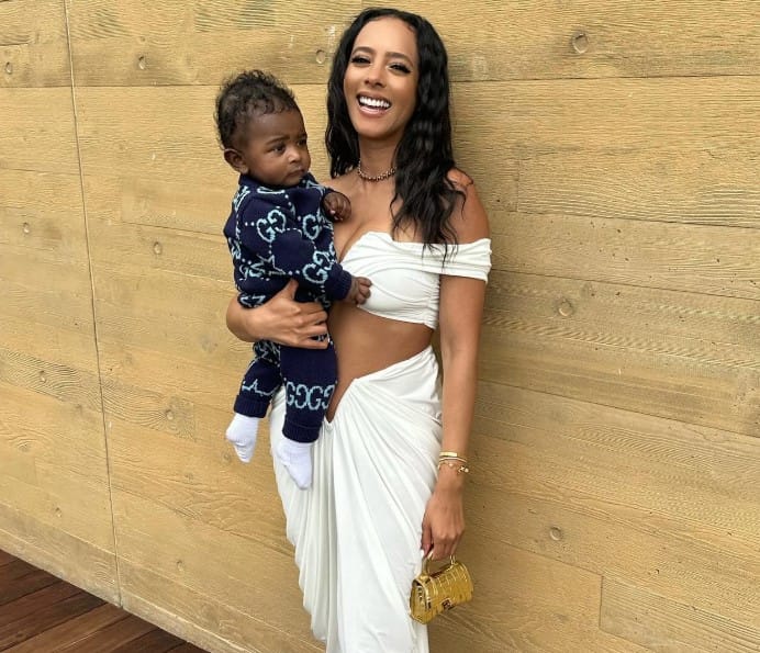 Mercedeh Allen with her son
