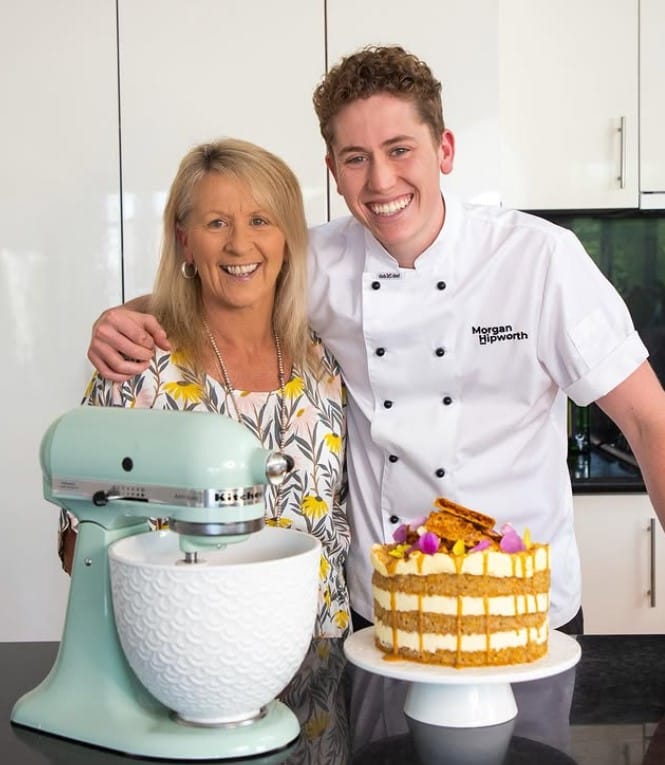 Morgan Hipworth with his mother