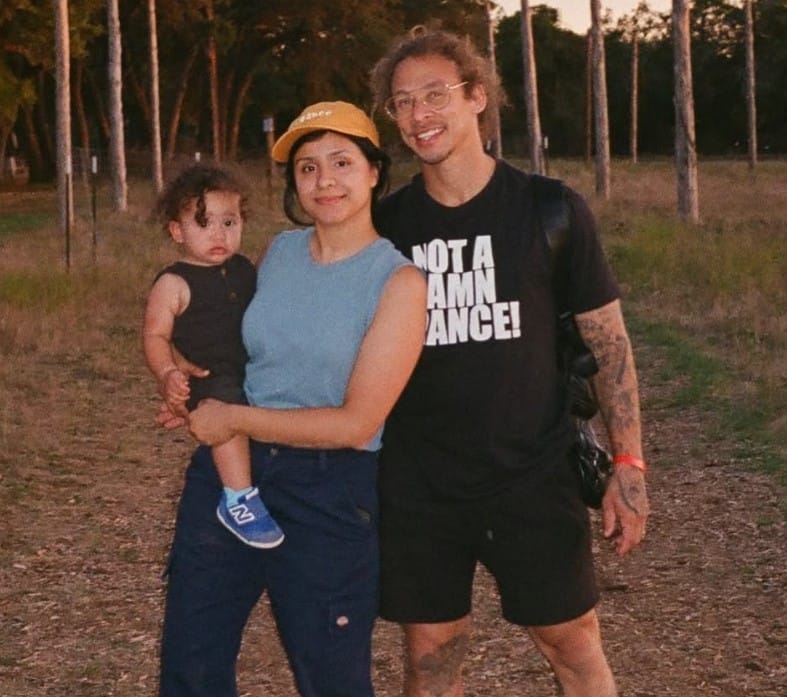 Neen Williams with his wife and kid