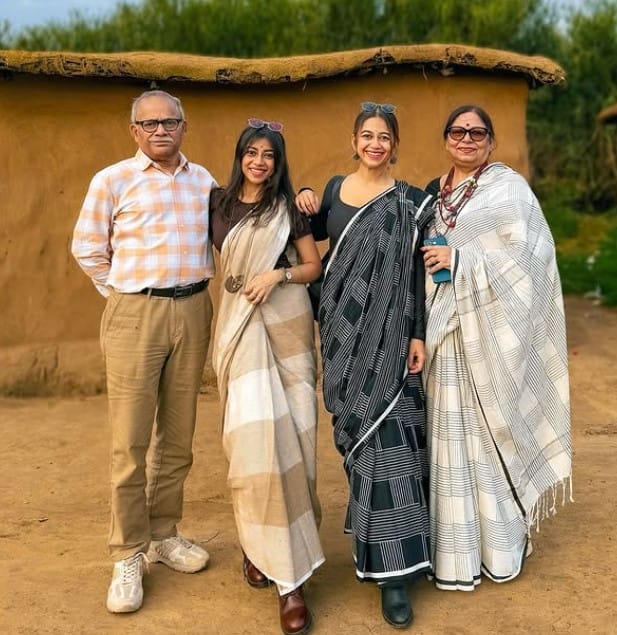 Shramona Poddar with her parents and sister