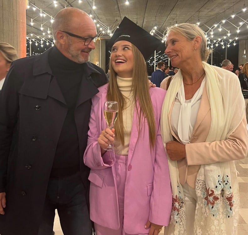 Camille Botten with her parents