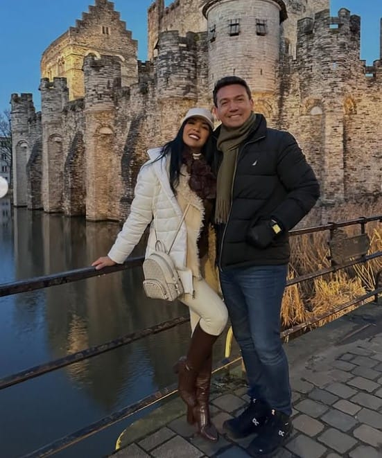 Marcela Negrina with her brother