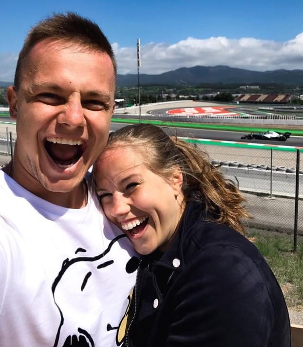 Mariusz Czerniewicz with his girlfriend