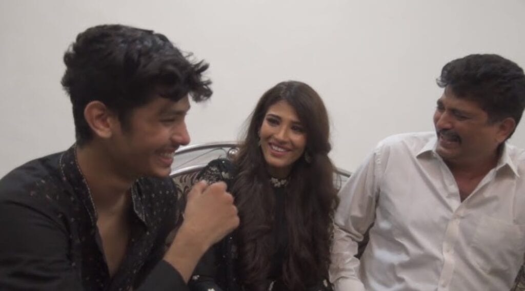Nehal Chudasama with her father and brother