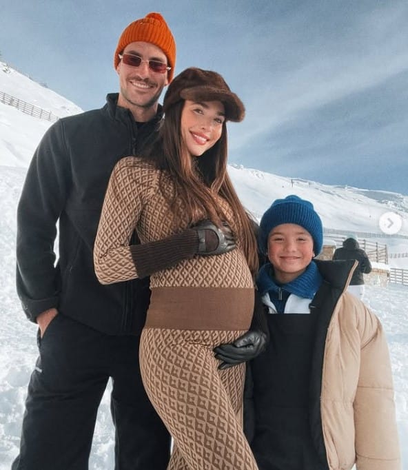 Ana Moya Calzado with her husband and son
