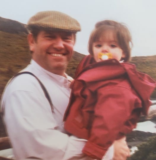 Cate Ceccarelli's childhood image with her dad