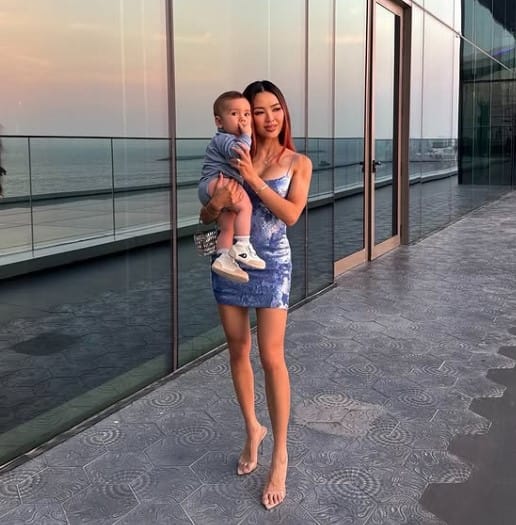 Jessica Le with her kid