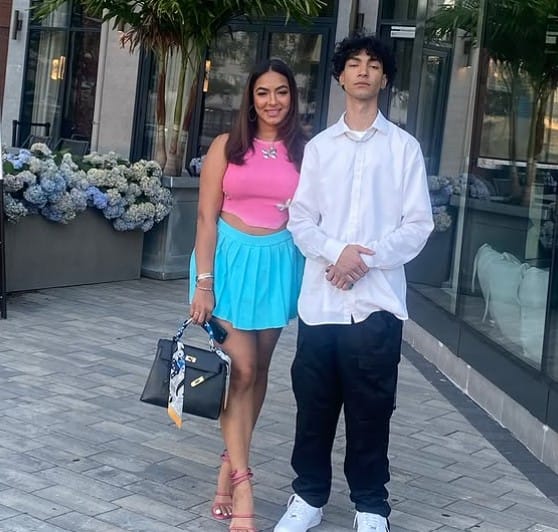 Katherine Nunez with her son