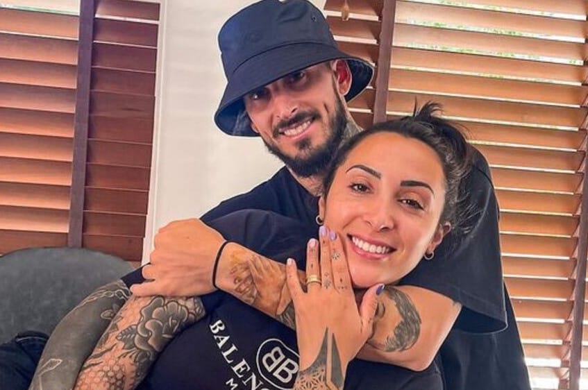 Noelia Pons with her husband