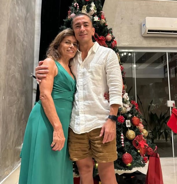 Renan Machado with his mother