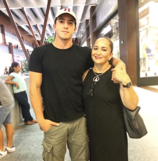 Aristeo Cazares with his mom