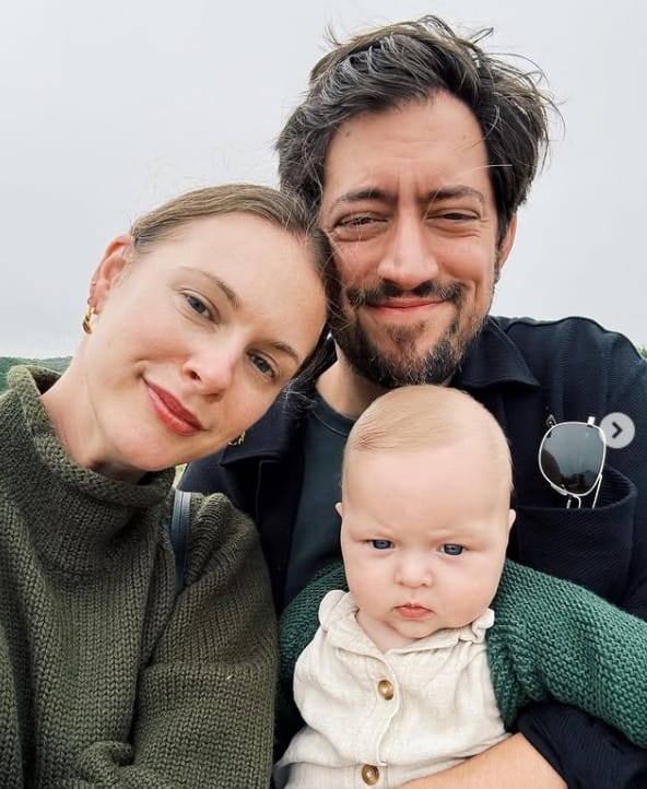 Alison Roman with her husband and kid