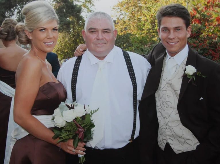 Frankie Essex with her dad and brother