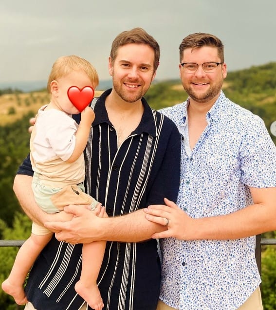 Guy Benson with his partner and son