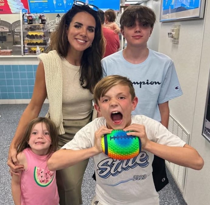 Kate Bilo with her kids