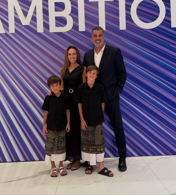 Liliana Aguiar with her husband Francisco Nunes and sons