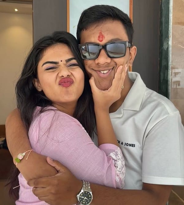 Nayan Sarika with her brother