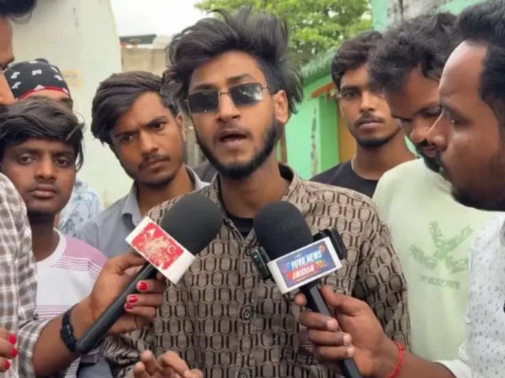 Aryan kelvin giving interview to Local news channels