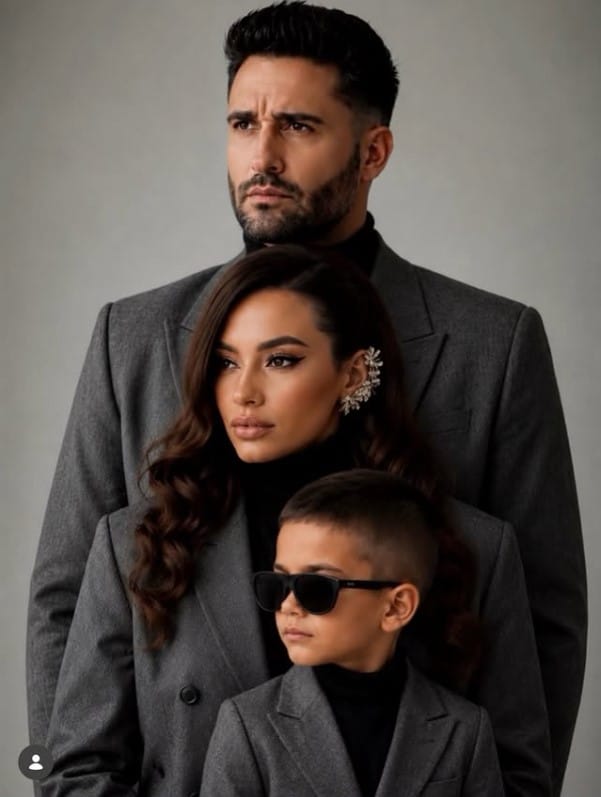Viktor Király with his wife and son