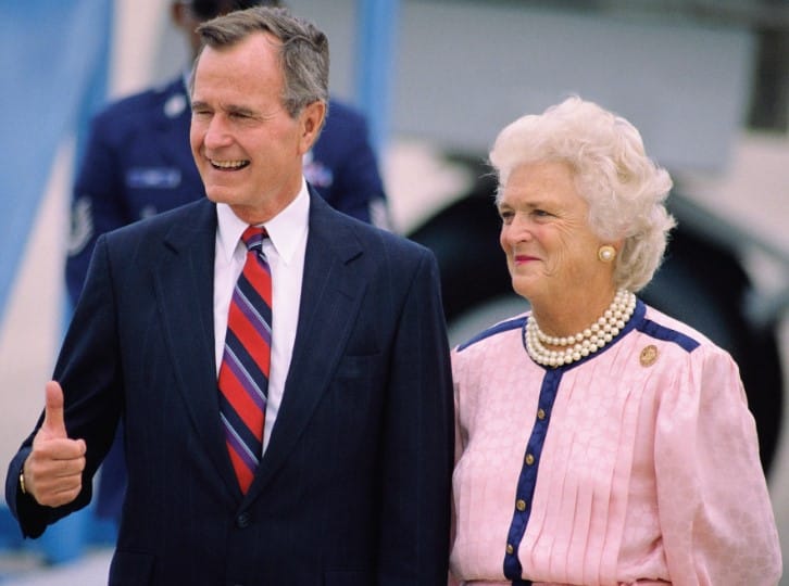 Barbara Bush with her husband George H. W. Bush