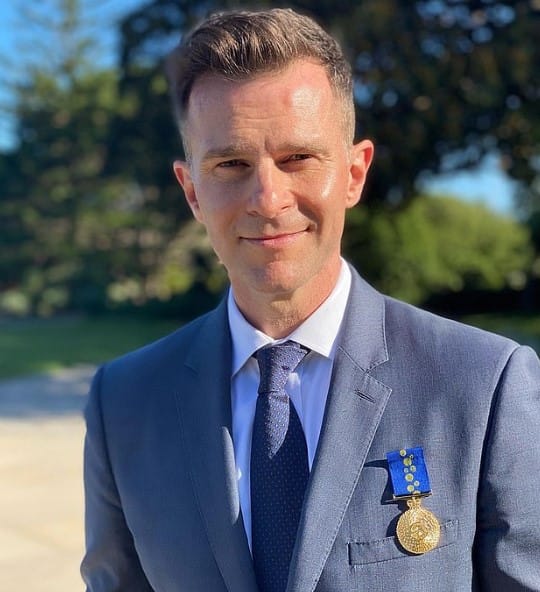 David Campbell proudly posed with his Order of Australia medal during a special ceremony in Sydney