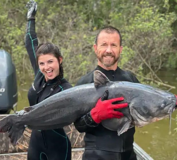 Hannah Barron with her dad