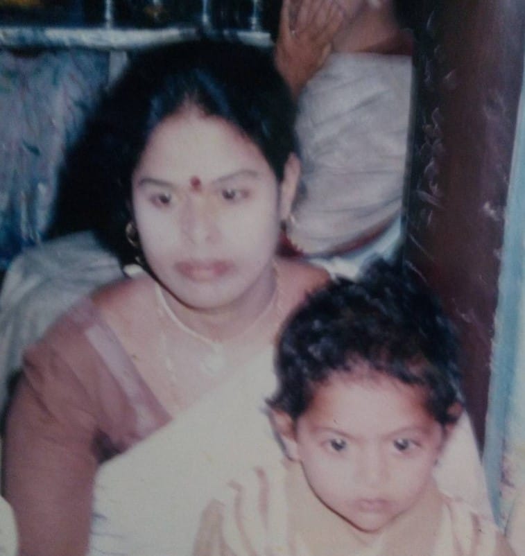 Merwen Balaji's childhood image with his mom